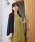 【小倉優子さん着用・洗える・XSサイズ】麻調ピンタックロングワンピース